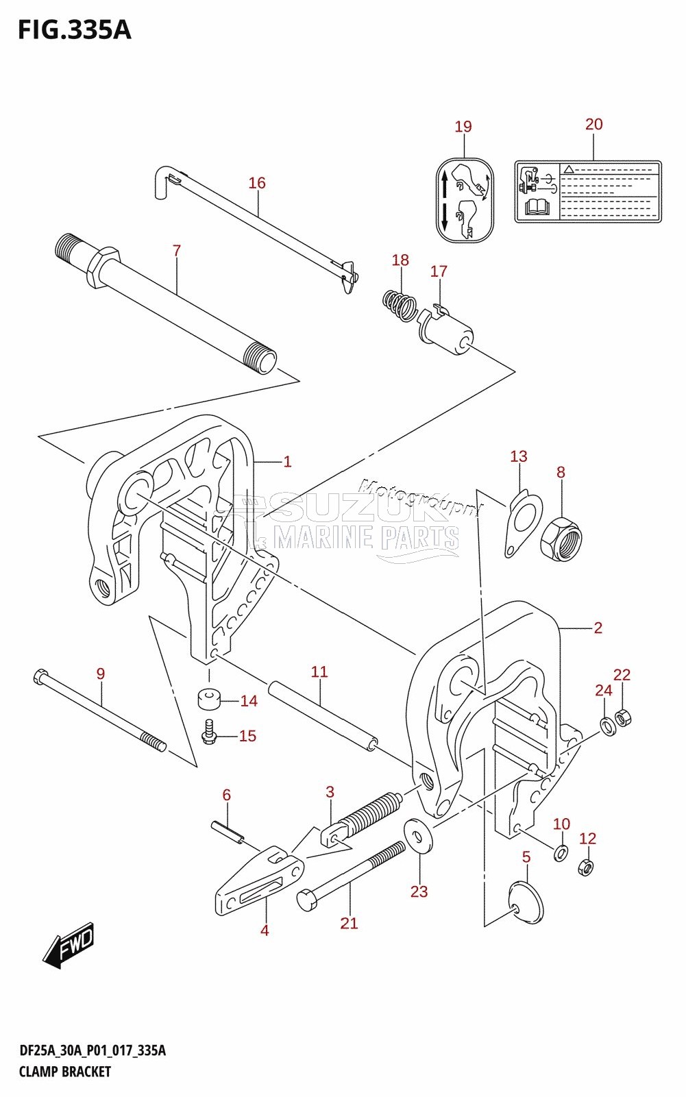 CLAMP BRACKET (DF25A:P01)