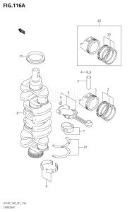 14001F-510001 (2005) 140hp E01 E40-Gen. Export 1 - Costa Rica (DF140TK5  DF140WTK5) DF140 drawing CRANKSHAFT