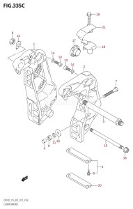 DF100 From 10002F-210001 (E01 E40)  2012 drawing CLAMP BRACKET (DF115T:E01)