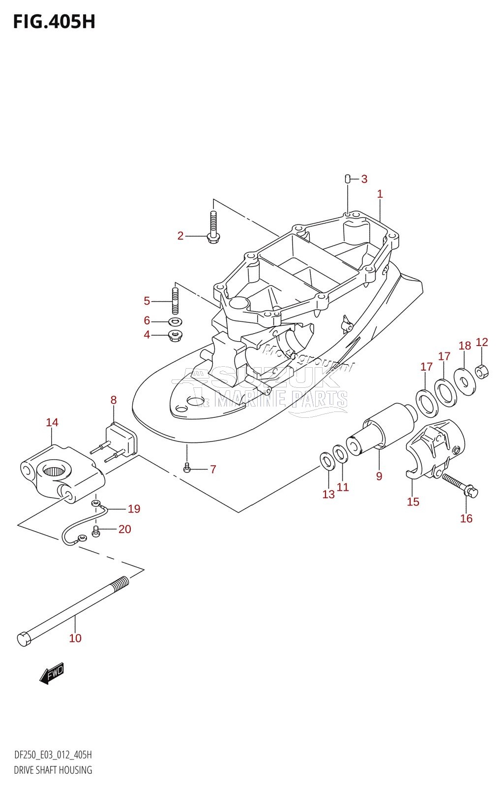 DRIVE SHAFT HOUSING (DF250ST:E03:L-TRANSOM)