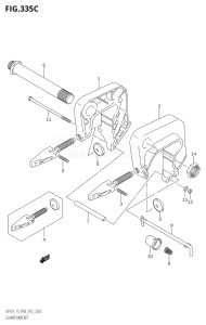 00993F-110001 (2011) 9.9hp P03-U.S.A (DF9.9T  DF9.9TH) DF9.9 drawing CLAMP BRACKET (DF15:P03)