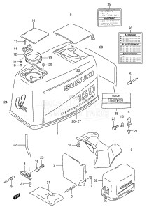 DT150 From 15003-861001 ()  1998 drawing ENGINE COVER (DT150)