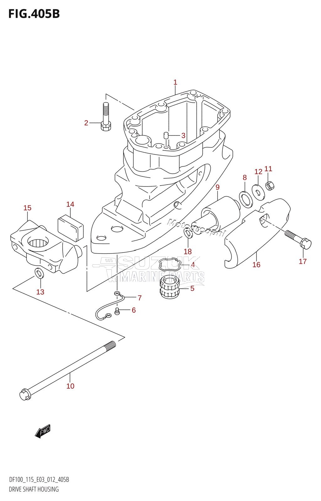 DRIVE SHAFT HOUSING (DF115T:E03)