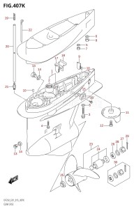 DF225Z From 22503Z-510001 (E01 E40)  2005 drawing GEAR CASE (DF250T:E40)