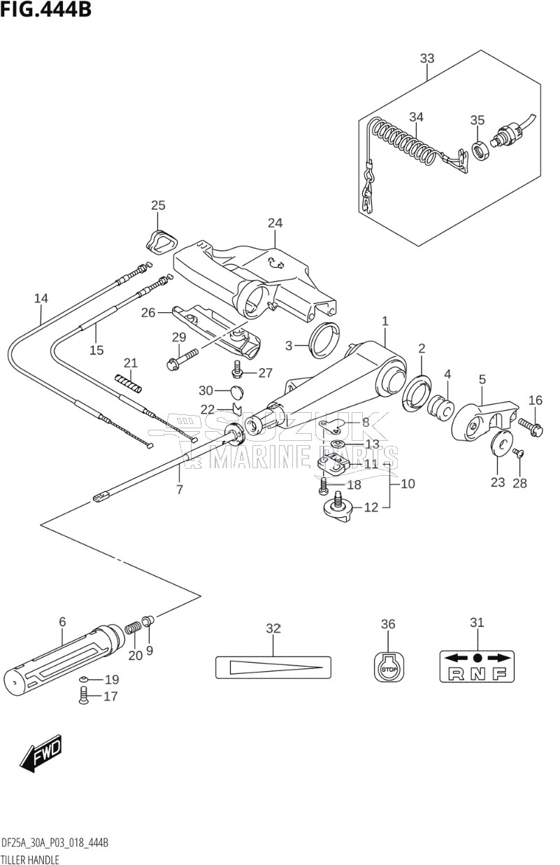 TILLER HANDLE (DF25ATH,DF30ATH)