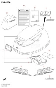 DF20A From 02002F-310001 (P01 P40)  2013 drawing ENGINE COVER (DF9.9B:P01)