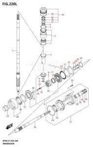 DF225T From 22503F-440001 (E11 - E40)  2024 drawing TRANSMISSION (DF250Z)