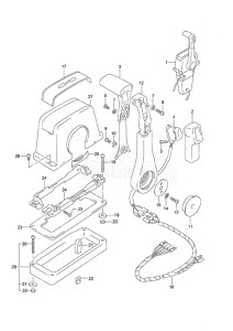 Outboard DF 25 V-Twin drawing Top Mount Single (1) Remote Control