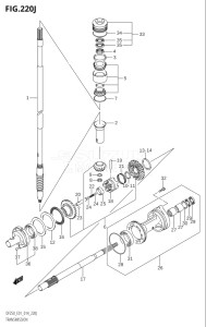 22503Z-410001 (2014) 225hp E01 E40-Gen. Export 1 - Costa Rica (DF225Z) DF225Z drawing TRANSMISSION (DF250T:E01)