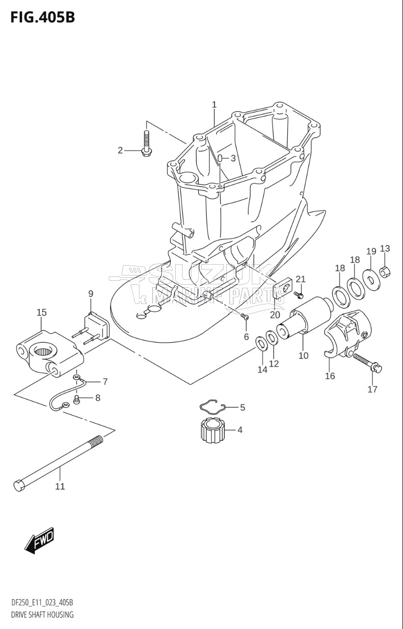 DRIVE SHAFT HOUSING ((DF250T,DF250Z,DF225T,DF225Z,DF200T,DF200Z):X-TRANSOM)