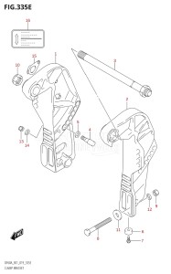 06002F-910001 (2019) 60hp E01-Gen. Export 1 (DF60AQH  DF60AT  DF60ATH) DF60A drawing CLAMP BRACKET (DF60AQH)