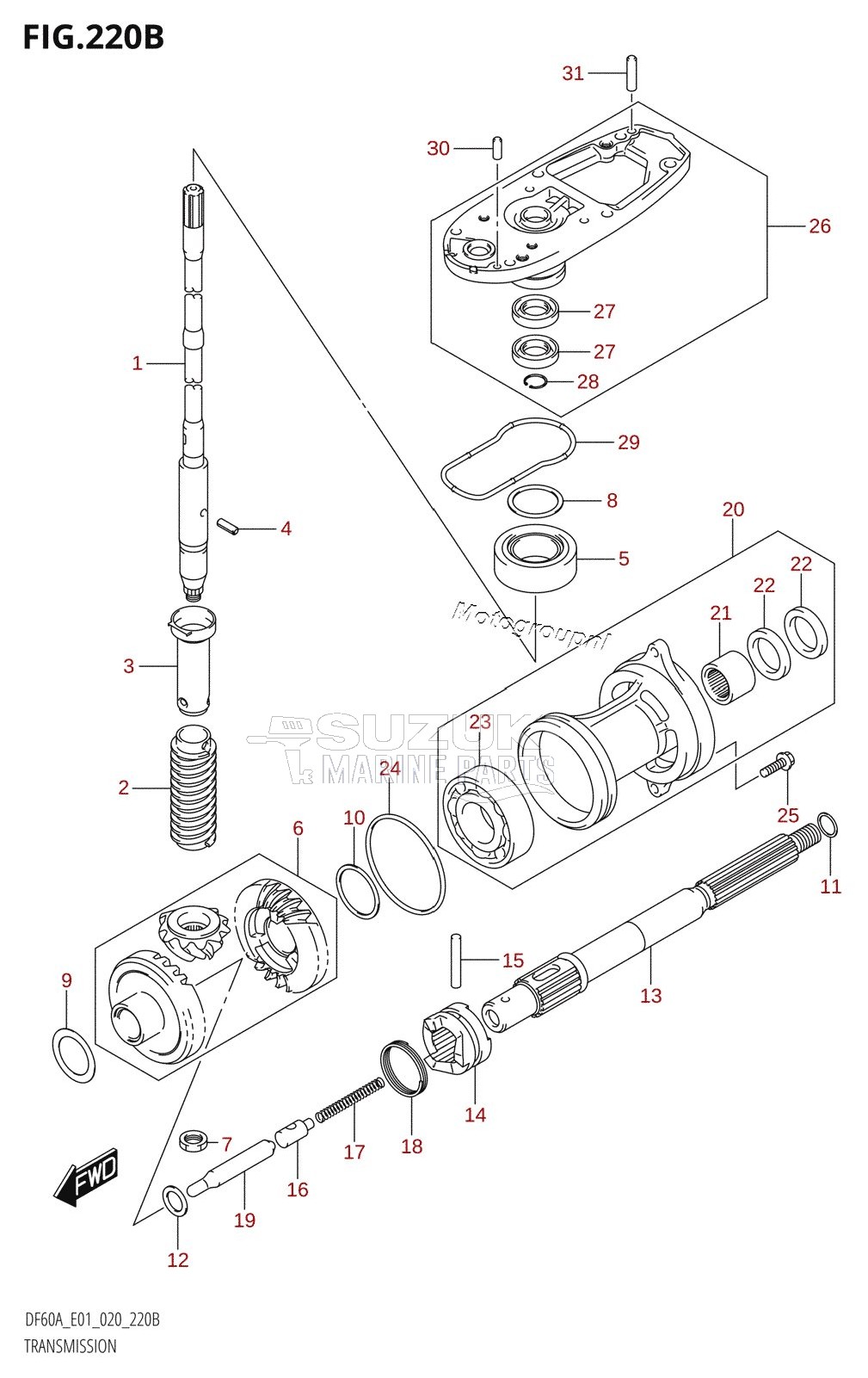 TRANSMISSION (DF40AQH:E01,DF40ATH:E01,DF50ATH:E01)