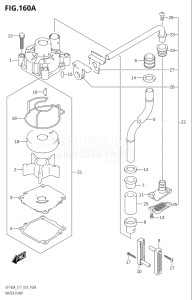 10003F-810001 (2018) 100hp E11-Gen. Export 2 (DF100AT) DF100A drawing WATER PUMP (E11,E03)