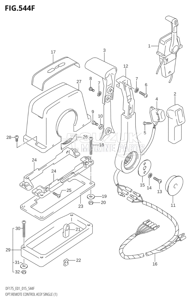 OPT:REMOTE CONTROL ASSY SINGLE (1) (DF175T:E40)