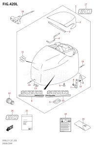 04005F-240001 (2022) 40hp E34-Italy (DF40ASVT  DF40ASVT) DF40A drawing ENGINE COVER ((DF60A,DF60ATH,DF60AVT):E01:020)