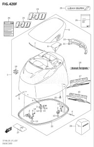 10003F-510001 (2005) 100hp E01-Gen. Export 1 (DF100AT) DF100A drawing ENGINE COVER (DF140AT:E01)