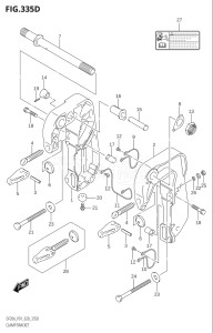 02002F-040001 (2020) 20hp P01 P40-Gen. Export 1 (DF20A  DF20AR  DF20AT  DF20ATH) DF20A drawing CLAMP BRACKET (DF9.9BT,DF9.9BTH,DF15AT,DF20AT,DF20ATH)