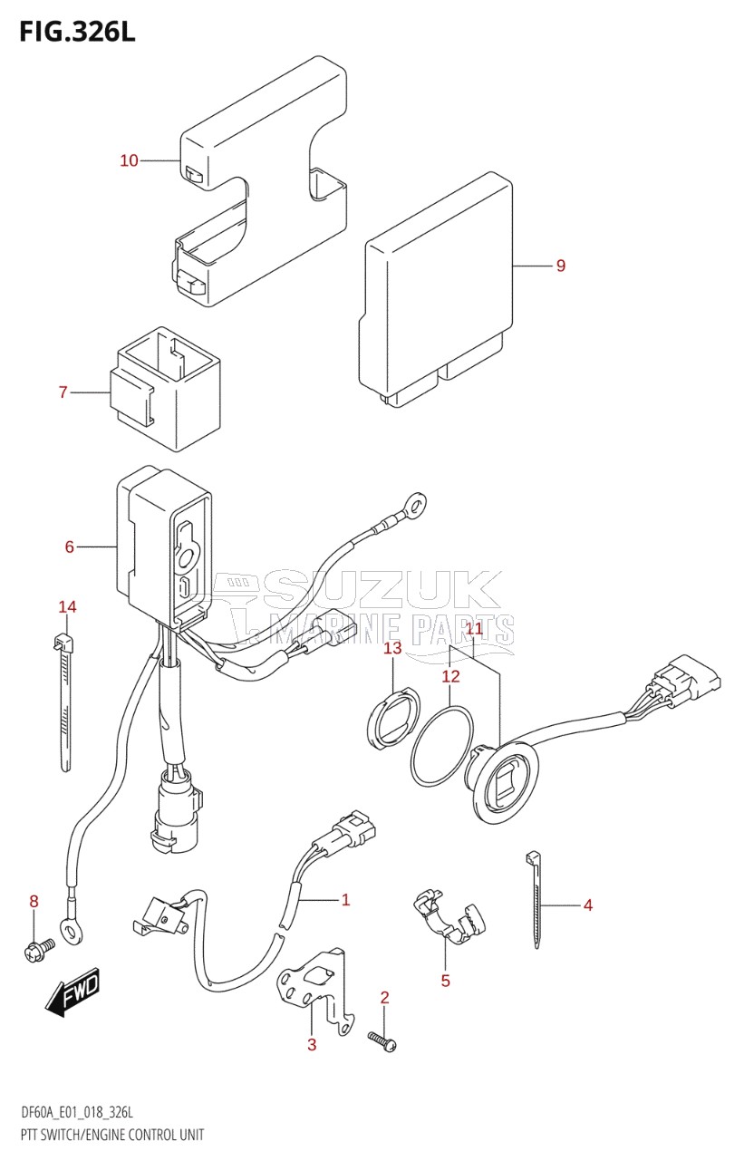 PTT SWITCH / ENGINE CONTROL UNIT (DF60AVT:E40,DF60AVTH:E40)