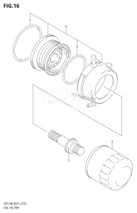 DF140 From 14001F-371001 (E01 E40)  2003 drawing OIL FILTER