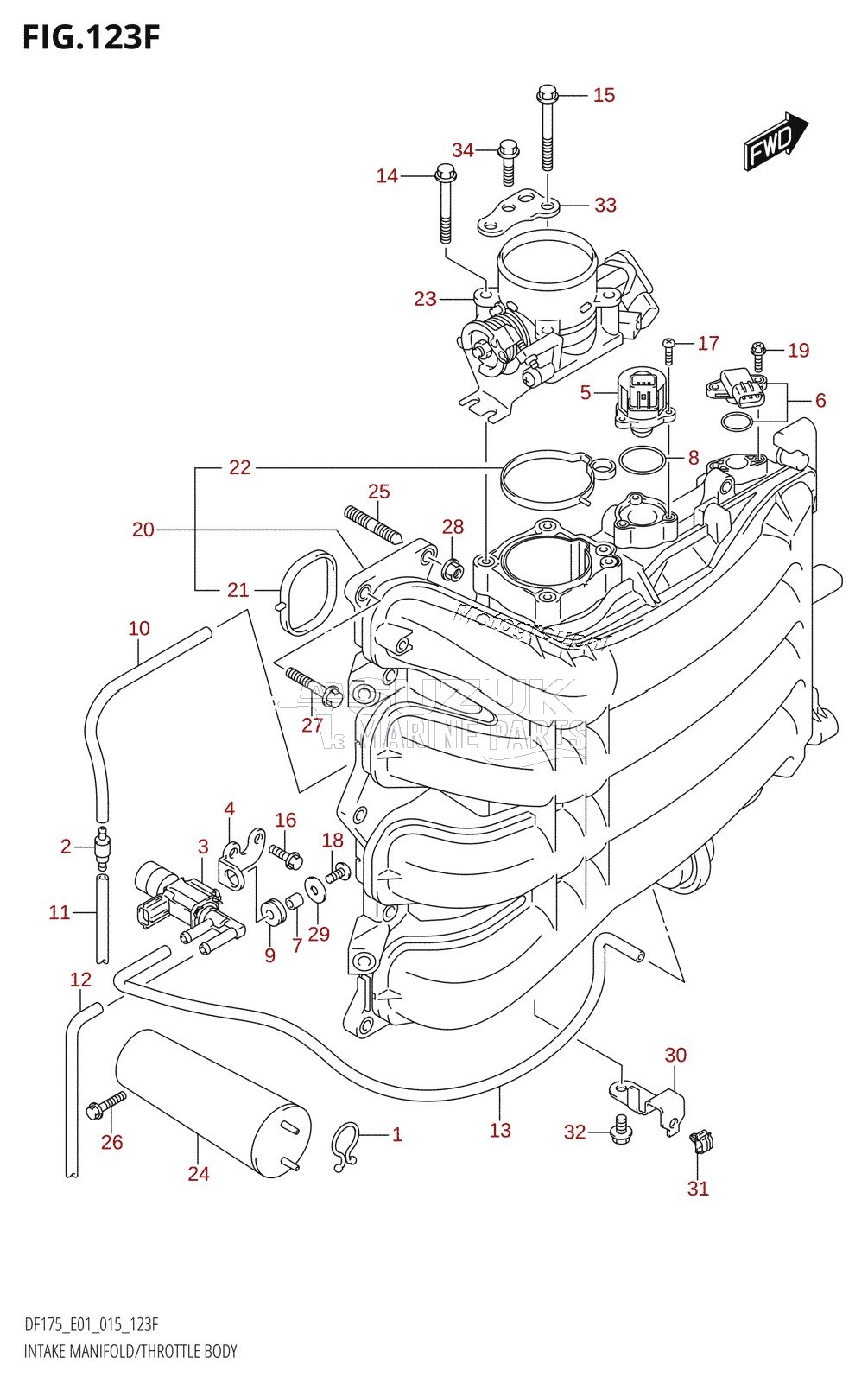 INTAKE MANIFOLD /​ THROTTLE BODY (DF150Z:E40)