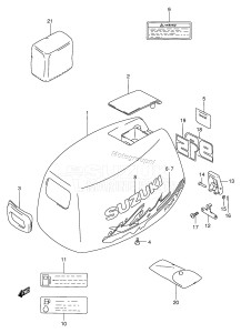 DF9.9 From 00991F-151001 ()  2001 drawing ENGINE COVER