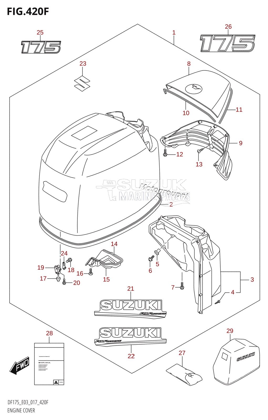 ENGINE COVER (DF175T:E03)