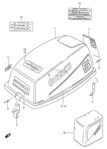 DT8S From 0801-231001 ()  1992 drawing ENGINE COVER (DT5|MODEL:87~93)