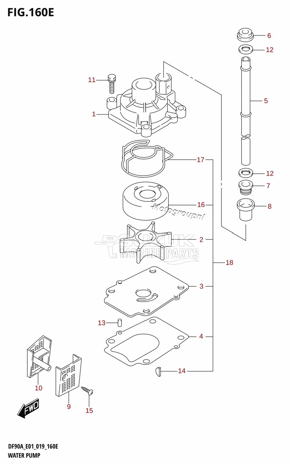 WATER PUMP (DF80A:E40)