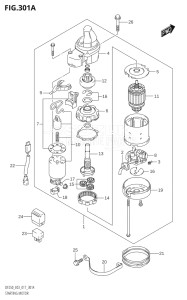 25003Z-710001 (2017) 250hp E03 E40-USA - Costa Rica () DF250Z drawing STARTING MOTOR