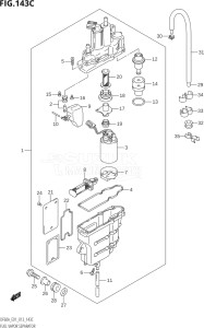 04003F-310001 (2013) 40hp E01-Gen. Export 1 (DF40A  DF40AQH  DF40AST  DF40ATH) DF40A drawing FUEL VAPOR SEPARATOR (DF40AST:E34)