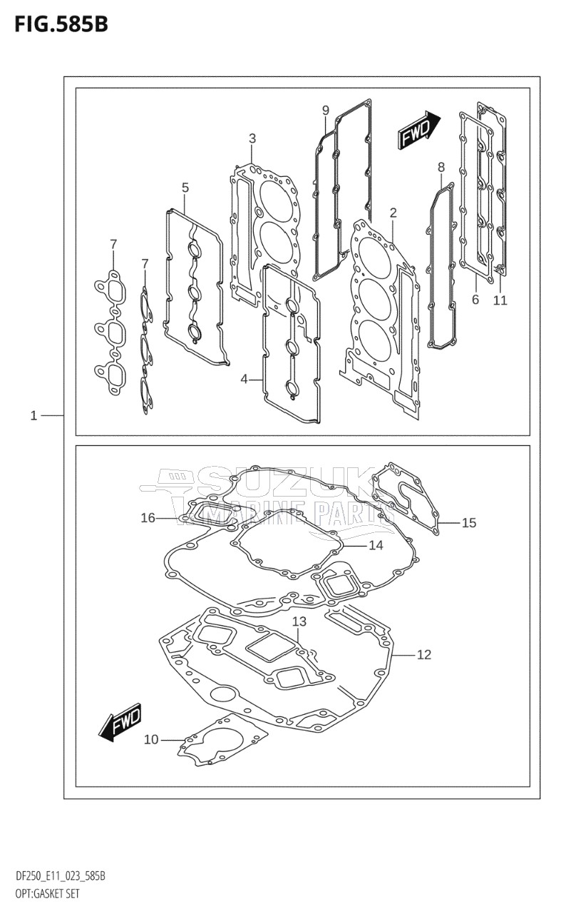 OPT:GASKET SET (DF250ST)