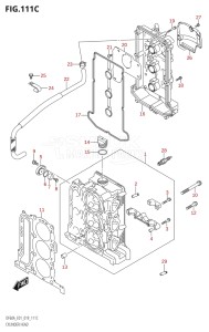 05003F-910001 (2019) 50hp E01-Gen. Export 1 (DF50AT  DF50ATH) DF50A drawing CYLINDER HEAD (DF50A,DF50ATH,DF50AVT,DF50AVTH)