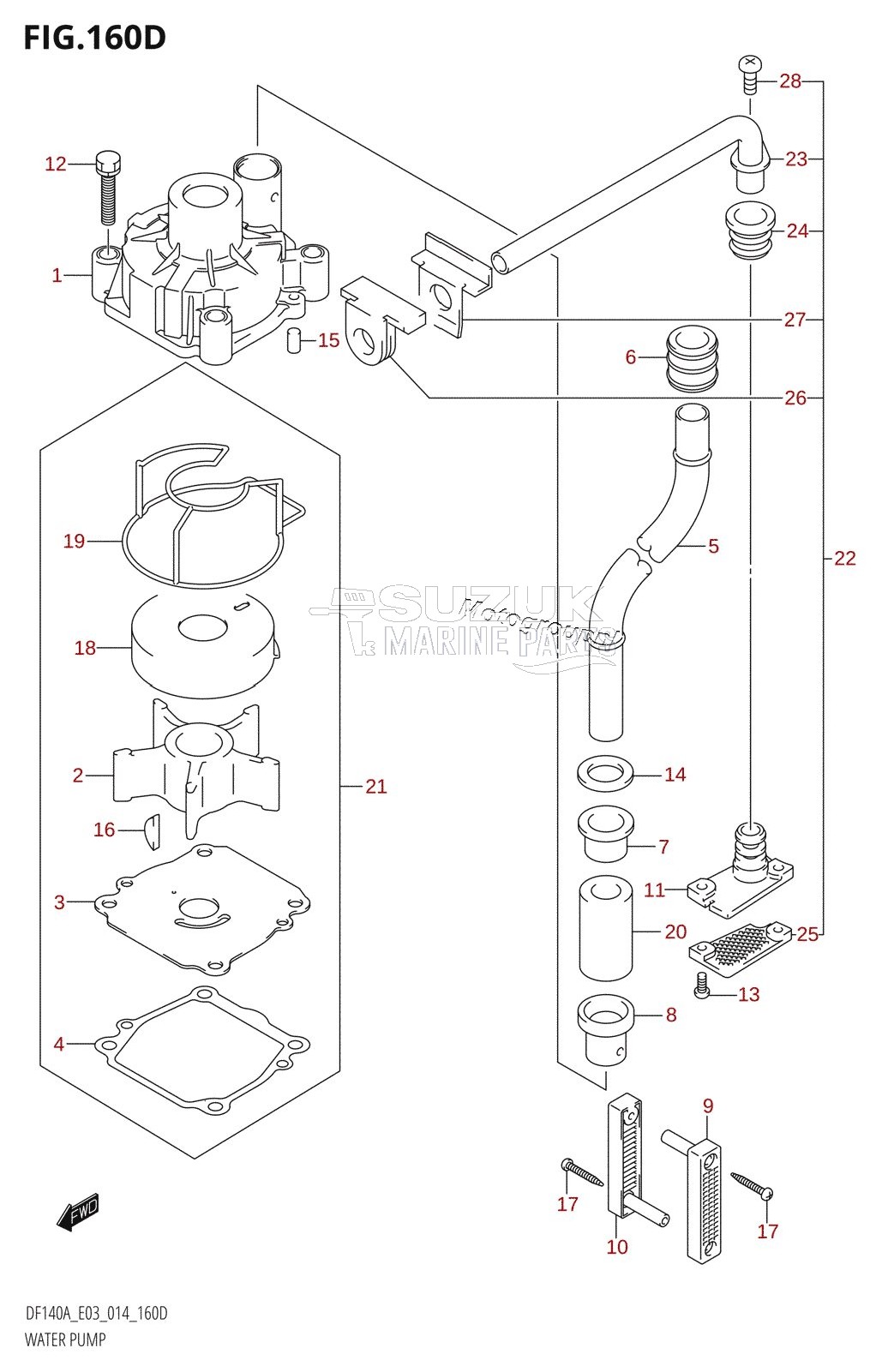 WATER PUMP (DF140AT:E03)