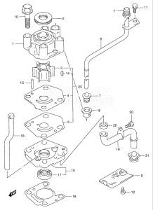 01501F-861001- (1998) 15hp - (DF15(A,AR)S W) DF15(A,A)S W drawing WATER PUMP