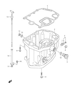 Outboard DF 90 drawing Oil Pan