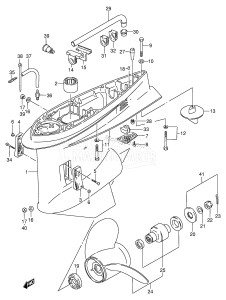 DT175 From 17501-231001 ()  1992 drawing GEAR CASE (DT150G /​ 200G /​ 200GS,COUNTER ROTATION)