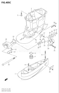 22503Z-410001 (2014) 225hp E01 E40-Gen. Export 1 - Costa Rica (DF225Z) DF225Z drawing DRIVE SHAFT HOUSING (DF200Z:E01)