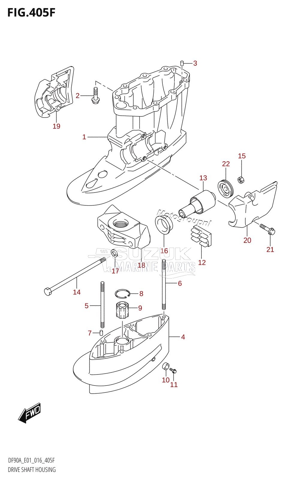 DRIVE SHAFT HOUSING (DF80A:E40)