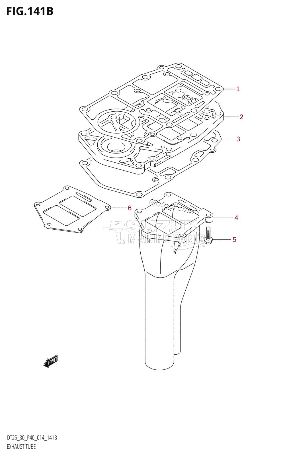 EXHAUST TUBE (DT30:P40)