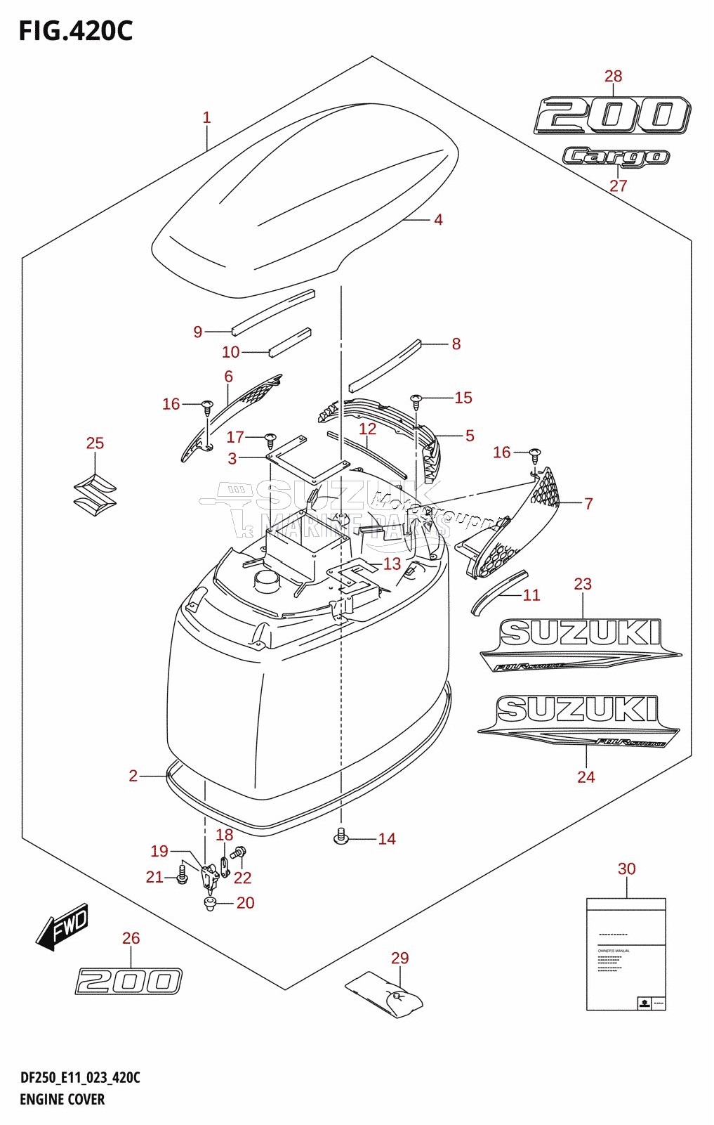 ENGINE COVER ((DF200T,DF200Z):(022,023))