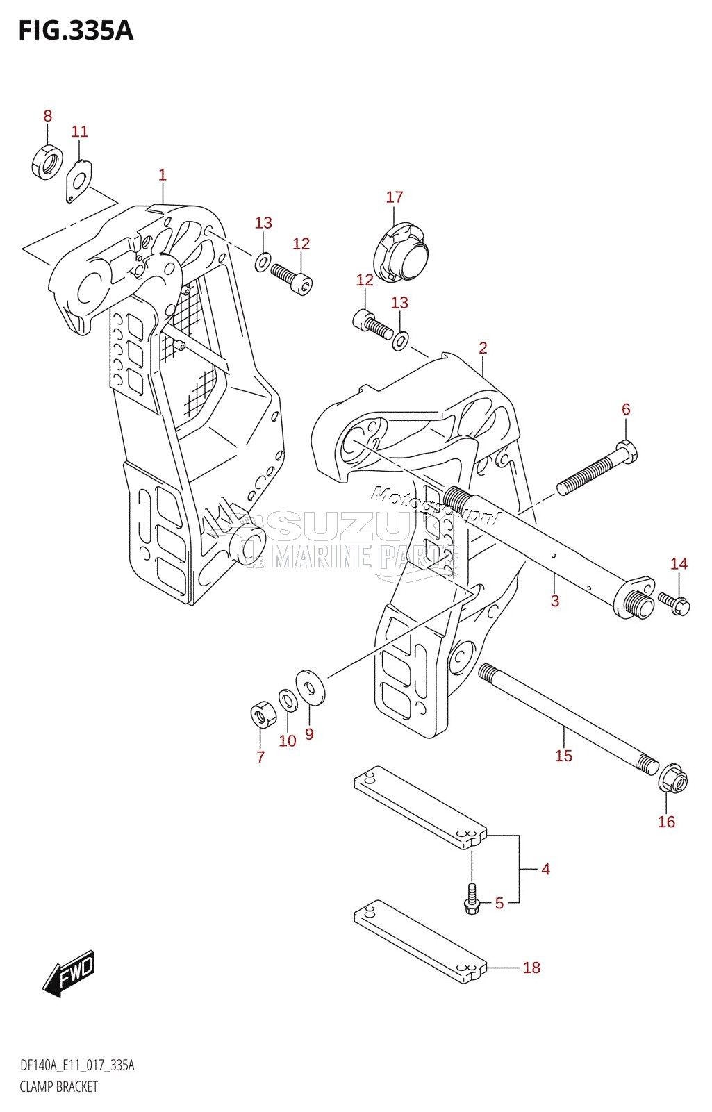 CLAMP BRACKET (DF100AT:E11)