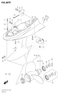 10003F-510001 (2005) 100hp E01-Gen. Export 1 (DF100AT) DF100A drawing GEAR CASE (DF140AT:E01)