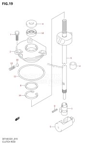 DF140 From 14002Z-110001 (E01 E40)  2011 drawing CLUTCH ROD