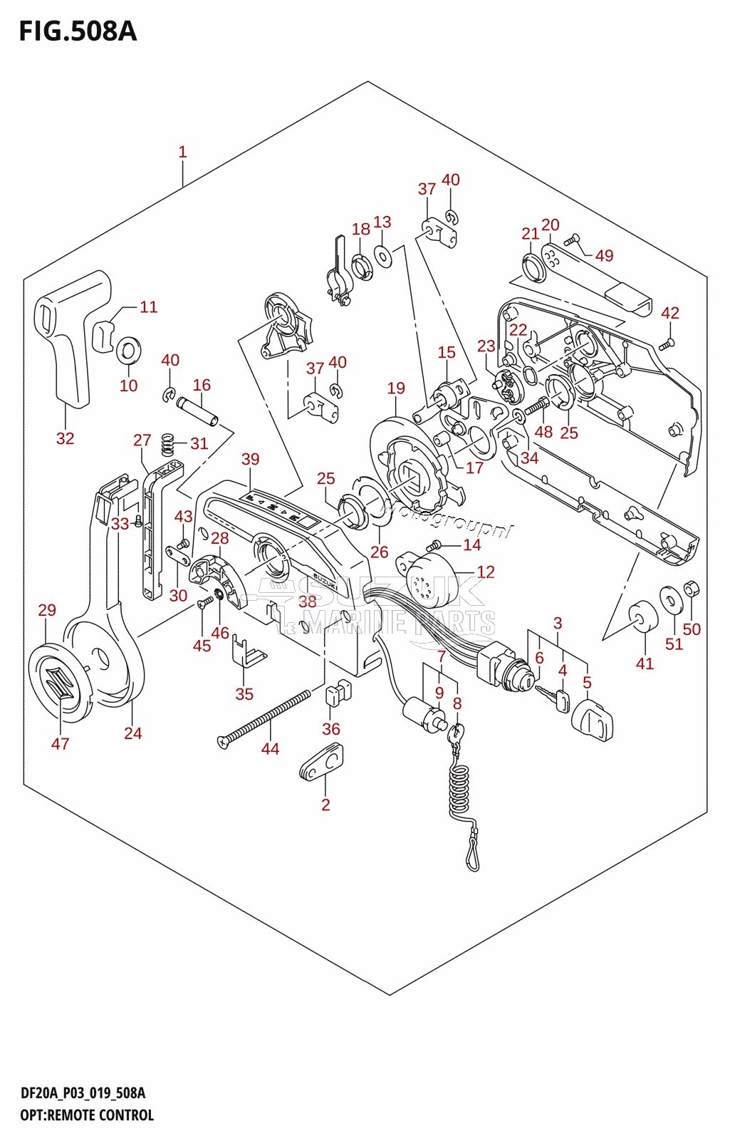 OPT:REMOTE CONTROL (DF9.9B,DF15A,DF20A)