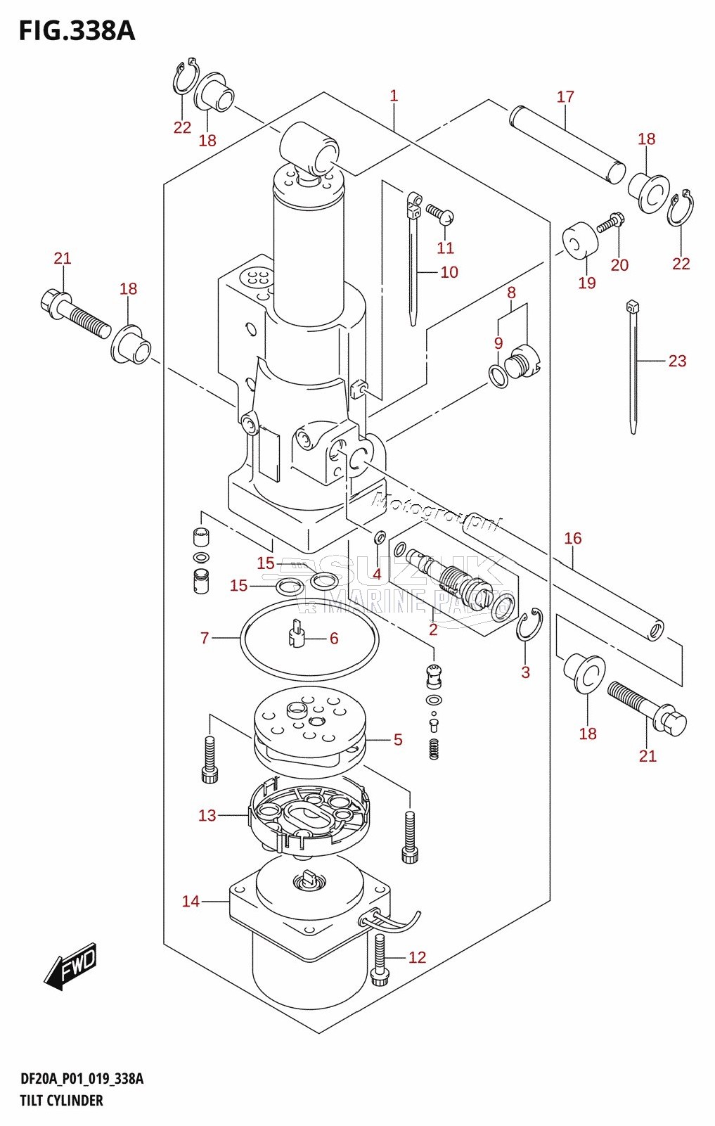 TILT CYLINDER (DF9.9BT,DF9.9BTH,DF15AT,DF20AT,DF20ATH)