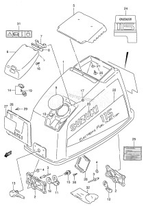 DT140 From 14002-351001 ()  1993 drawing ENGINE COVER (DT115S)