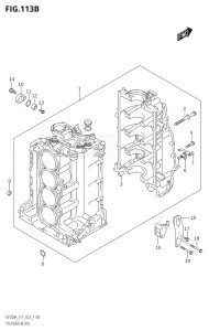 20003F-040001 (2020) 200hp E01 E03 E40-Gen. Export 1 - USA (DF200AT) DF200A drawing CYLINDER BLOCK (023)