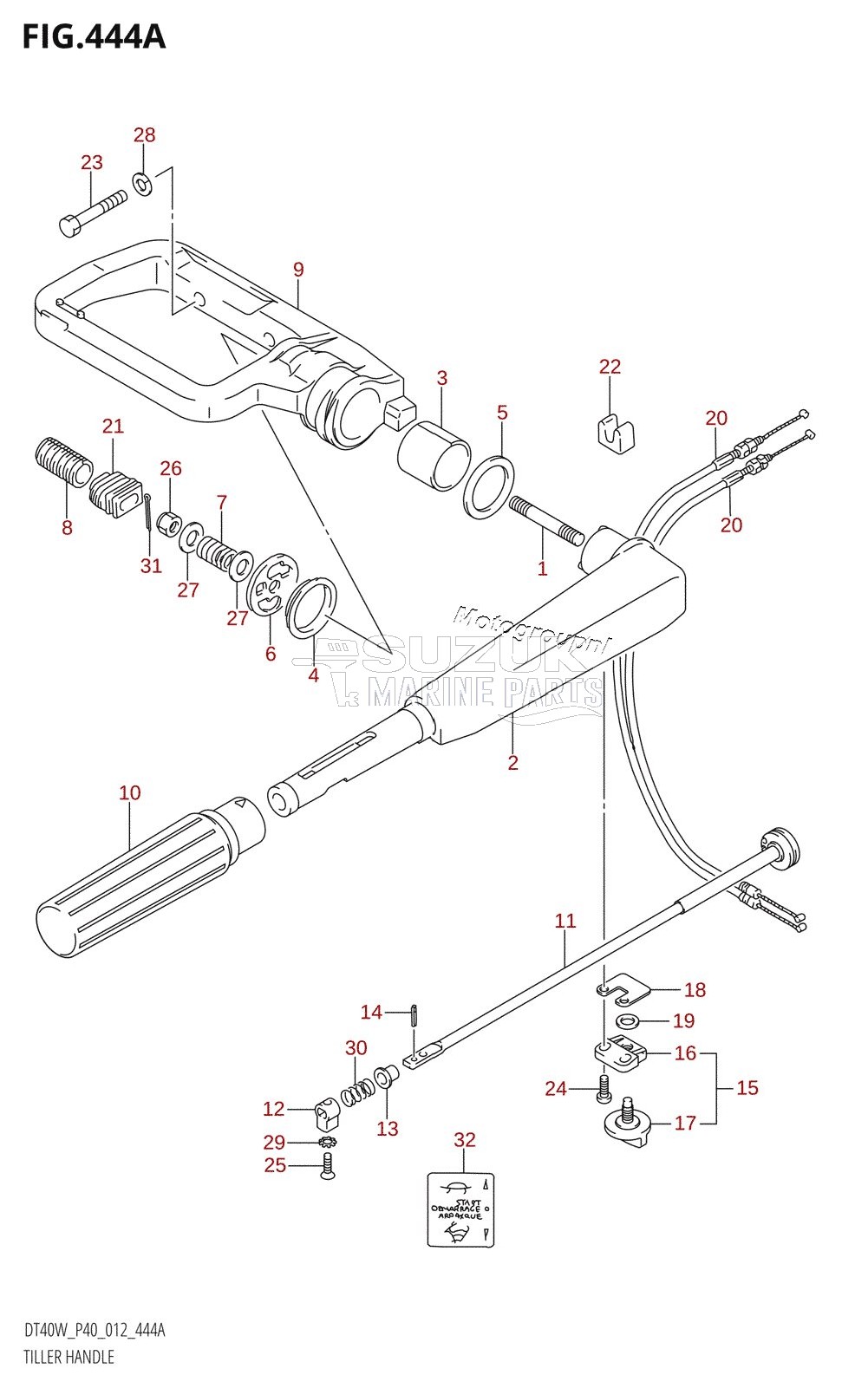 TILLER HANDLE (DT40W:P40)