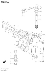 14003F-910001 (2019) 140hp E11 E40-Gen. Export 1-and 2 (DF140AT) DF140A drawing SWIVEL BRACKET (DF100AT)