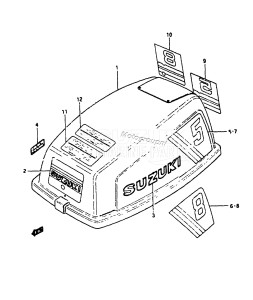 DT5W From 0502-2xxxx ()  1989 drawing ENGINE COVER 1